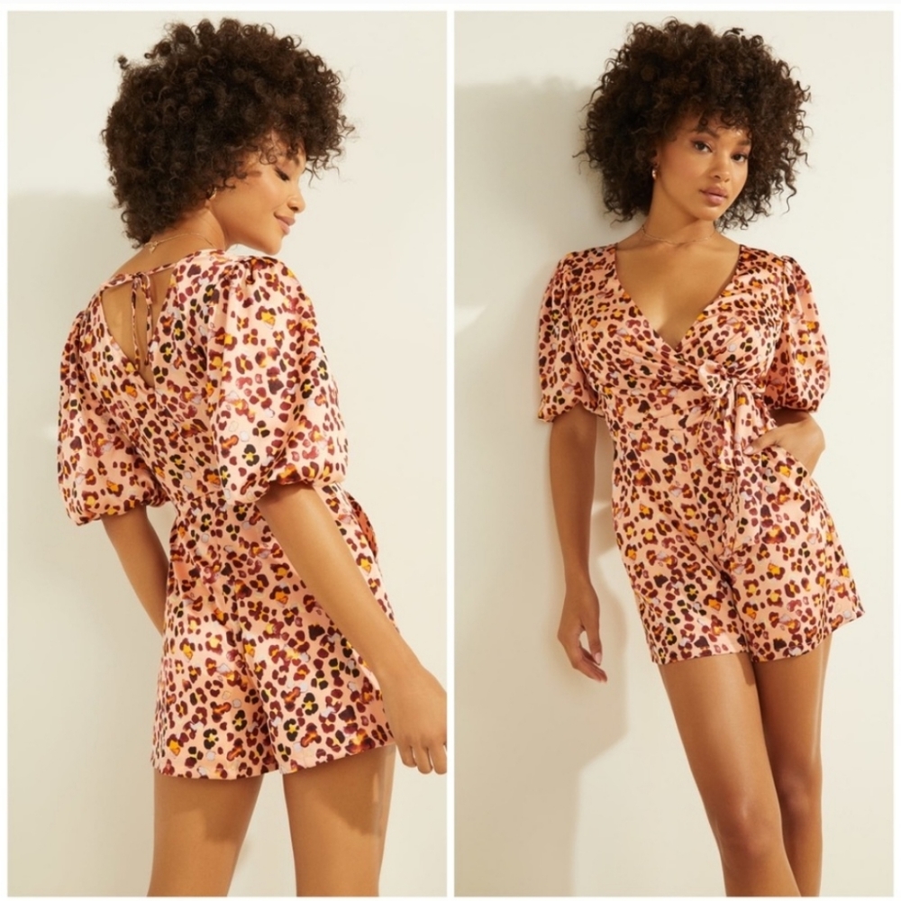 NWT Guess Alyssandra Leopard Romper.